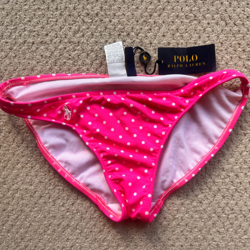 Polo Ralph Lauren Pink Polka Dot Bikini Bottom